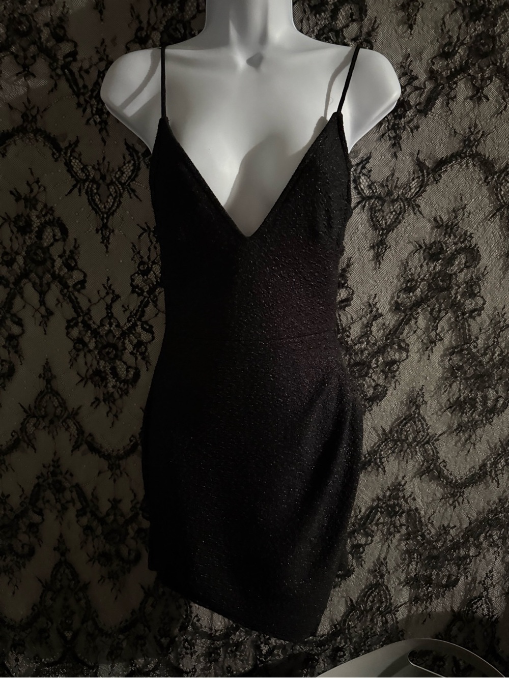 Motel Rocks black asymmetrical bodycon mini dress